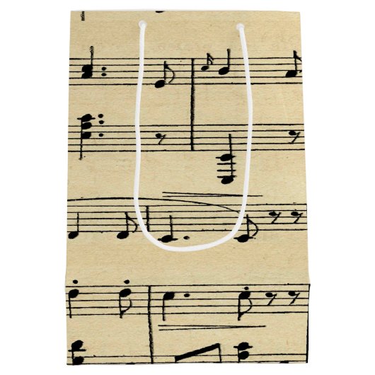 アンティーク音楽とシアターマスク ミディアムペーパーバッグ (裏面)