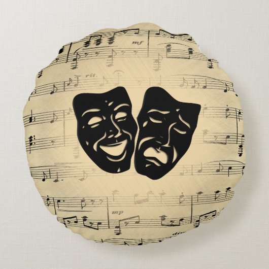 アンティーク音楽とシアターマスク ラウンドクッション (裏面)