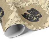 アンティーク音楽とシアターマスク ラッピングペーパー (ロールコーナー)