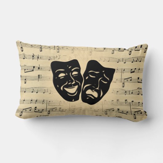 アンティーク音楽とシアターマスク ランバークッション (裏面)