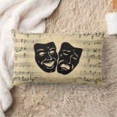 アンティーク音楽とシアターマスク ランバークッション (ブランケット)