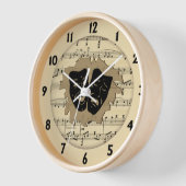 アンティーク音楽とシアターマスク 壁時計 (傾斜)