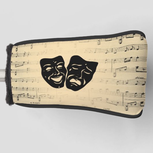 アンティーク音楽と劇場用マスク ゴルフヘッドカバー (正面)