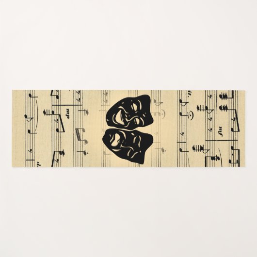 アンティーク音楽と劇場用マスク ヨガマット (正面(横))