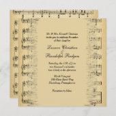 アンティーク音楽テーマ結婚式招待状 招待状 (正面/裏面)