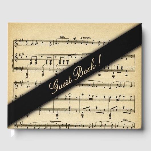 アンティーク音楽結婚のゲストブック ゲストブック (正面)