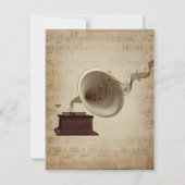 アンティーク音楽結婚のテーマ招待状 招待状 (裏面)