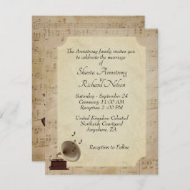 アンティーク音楽結婚のテーマ招待状 招待状