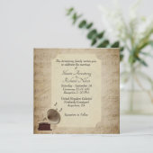 アンティーク音楽結婚のテーマ招待状 招待状 (スタンド正面)