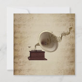 アンティーク音楽結婚のテーマ招待状 招待状 (裏面)