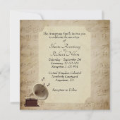 アンティーク音楽結婚のテーマ招待状 招待状 (正面)