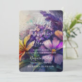 アンティーク風にペイントされた花のオーダーメイド 招待状 (スタンド正面)