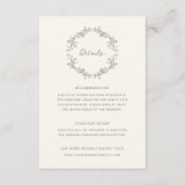 アンティーク風のセージカラーのフラワーの結婚式の詳細 エンクロージャーカード (正面)