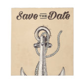アンティーク風の航海用アンカー Save the Date ノートパッド (正面)