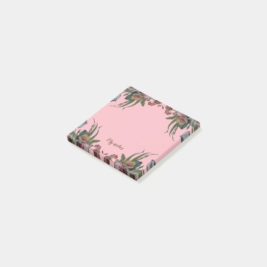 アンティーク風の花の時計 ポストイット (アングル)