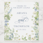 アンティーク風の花の結婚式のワインラベル ワインラベル (シングルラベル)