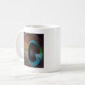 アンティーク風クジャクの羽根の目 コーヒーマグカップ (正面左)
