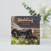 アンティーク風バイクの結婚式招待状 招待状 (スタンド正面)
