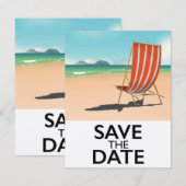 アンティーク風ビーチデッキチェアのSave the Date (正面/裏面)