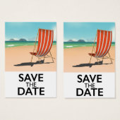 アンティーク風ビーチデッキチェアのSave the Date (正面&裏面)