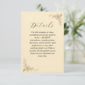 アンティーク風フラワーの結婚式詳細同封カード エンクロージャーカード (スタンド正面)