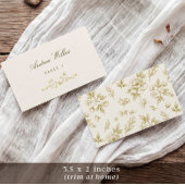 アンティーク風フラワーパターン 金+象牙色 結婚式 エスコートカード