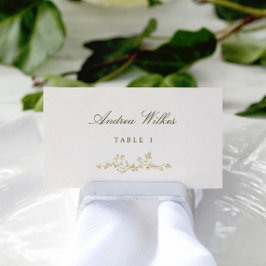 アンティーク風フラワーパターン 金+象牙色 結婚式 エスコートカード