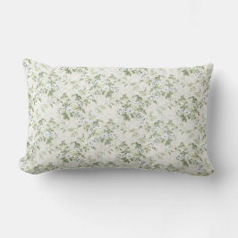 アンティーク風ボタニカル Sage Green Chintz Roses ランバークッション