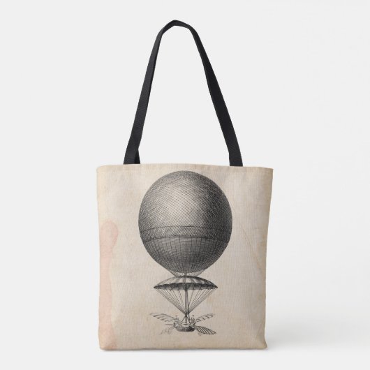 アンティーク飛んでいる機械イラストレーション トートバッグ (裏面)