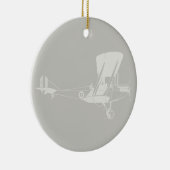 アンティーク飛行機アートカスタムカラー セラミックオーナメント (右)