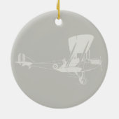 アンティーク飛行機アートカスタムカラー セラミックオーナメント (裏面)