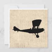 アンティーク飛行機シルエットアート カード (裏面)