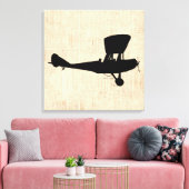 アンティーク飛行機シルエットアート キャンバスプリント (インサイチュ (リビング))