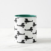 アンティーク飛行機シルエットヴィンテージ飛行機プリント マグカップ (中央)