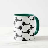 アンティーク飛行機シルエットヴィンテージ飛行機プリント マグカップ (正面右)