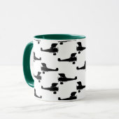 アンティーク飛行機シルエットヴィンテージ飛行機プリント マグカップ (正面左)