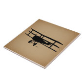 アンティーク飛行機シルエットヴィンテージ飛行機 タイル (側面)