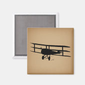 アンティーク飛行機シルエットヴィンテージ飛行機 マグネット (正面/裏面)