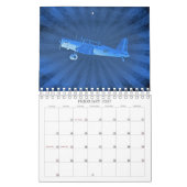 アンティーク飛行機バイプレーン12ヶ月スモール カレンダー (2月 2027)