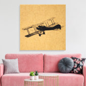 アンティーク飛行機ヴィンテージ飛行機航空術 キャンバスプリント (インサイチュ (リビング))