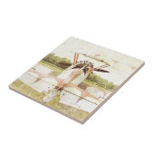 アンティーク飛行機二面セラミックタイル タイル (側面)