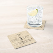 アンティーク飛行機図ヴィンテージ飛行機アート スクエアペーパーコースター (インサイチュ)