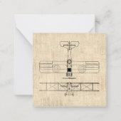 アンティーク飛行機図ヴィンテージ飛行機アート ノートカード (正面)