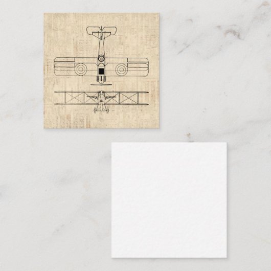アンティーク飛行機図ヴィンテージ飛行機アート ノートカード (正面/裏面)