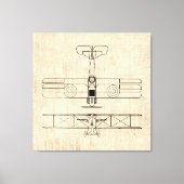 アンティーク飛行機図ヴィンテージ飛行機美術 キャンバスプリント (正面)