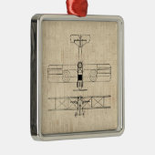 アンティーク飛行機図ヴィンテージ飛行機美術 メタルオーナメント (右)