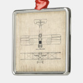 アンティーク飛行機図ヴィンテージ飛行機美術 メタルオーナメント (左)