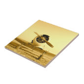 アンティーク飛行機黄金色セラミックタイル タイル (側面)