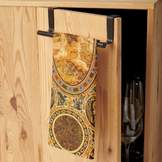 アンティーク飾イタリアン形石模様 キッチンタオル (三つ折り)