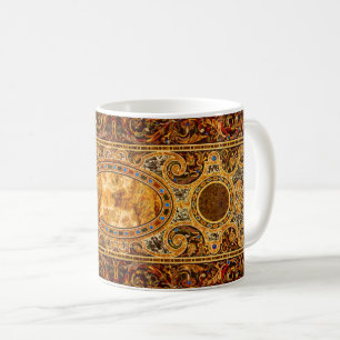 アンティーク飾イタリアン形石模様 コーヒーマグカップ